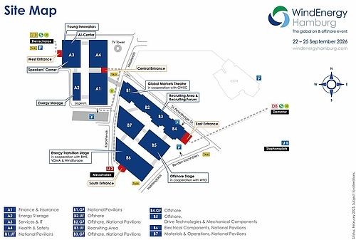 Site map of WindEnergy Hamburg 2026